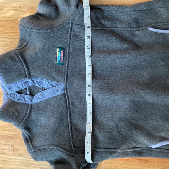 L.L. Bean Sweater Fleece Pullover Olive Green Turtleneck - Picture 2 of 6